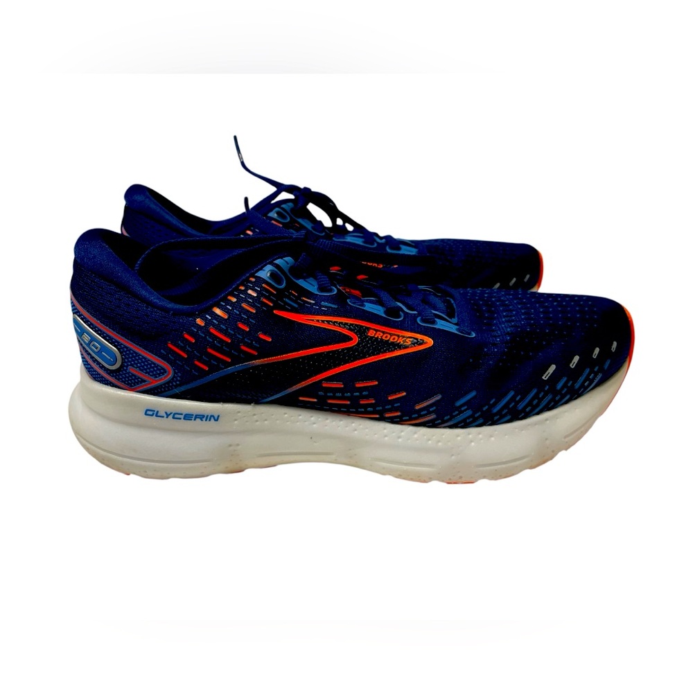 Brooks Men's Glycerin 20 Running Shoes - Dark Blue and Bright Orange